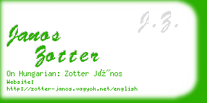 janos zotter business card